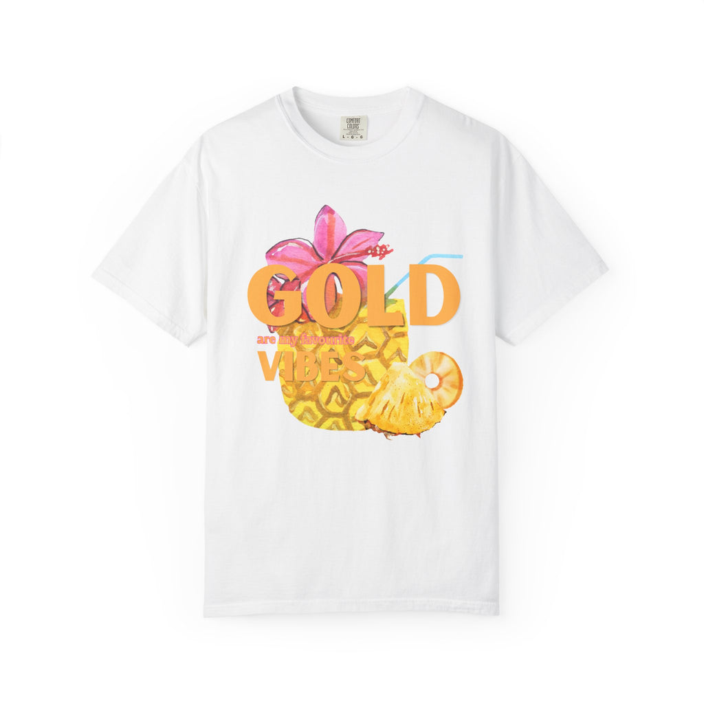 Gold Pineapple T-Shirt — Tropical Floral Graphic Tee