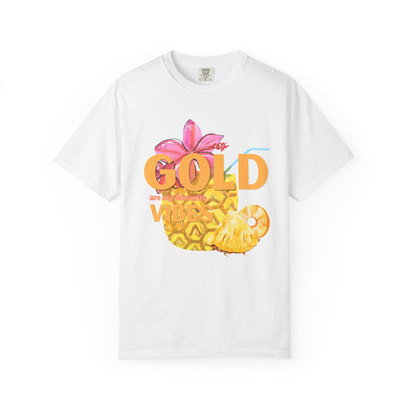 Gold Pineapple T-Shirt — Tropical Floral Graphic Tee
