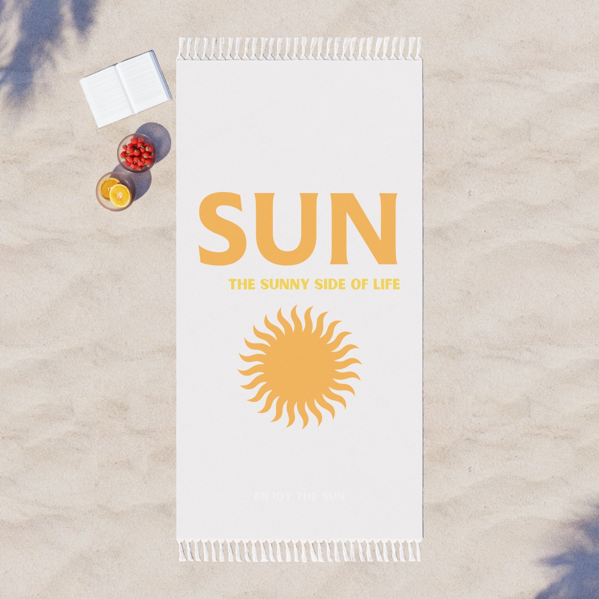 Sun Tropez Boho Beach Towel — Retro Sun Graphic Beach Cloth