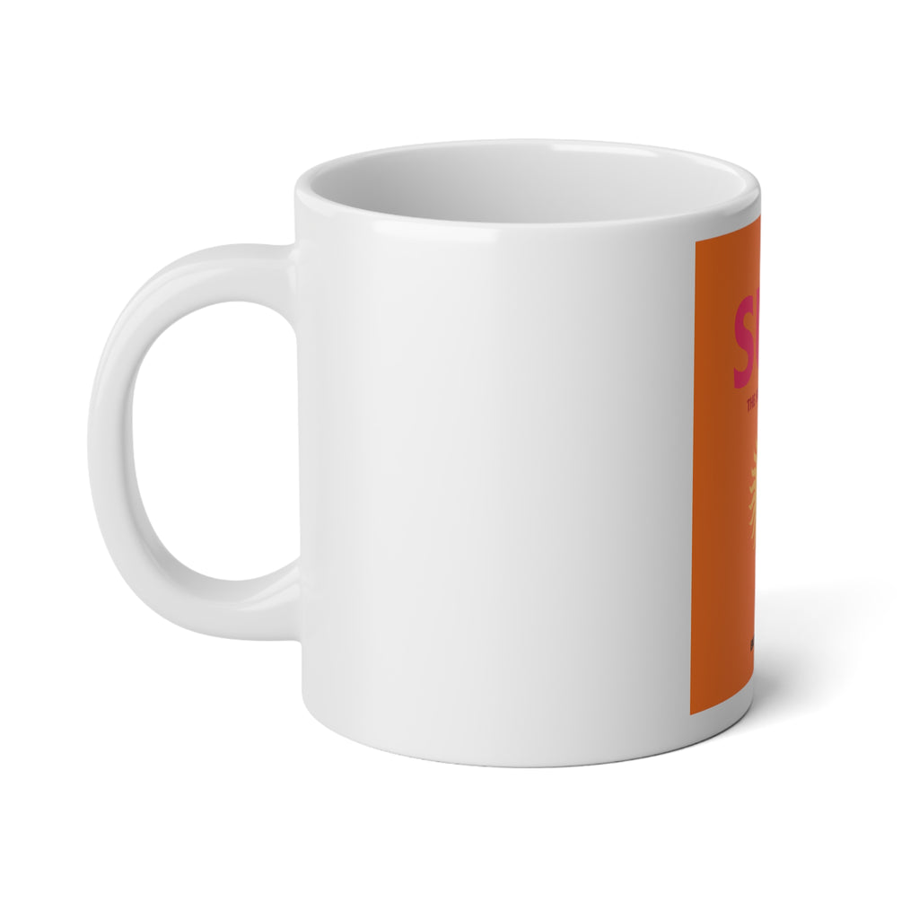 20oz Jumbo Mug — "SUN: The Sunny Side of Life" Bright Orange Coffee Cup