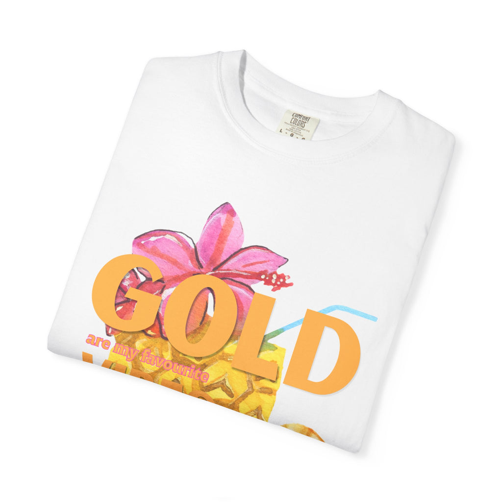 Gold Pineapple T-Shirt — Tropical Floral Graphic Tee