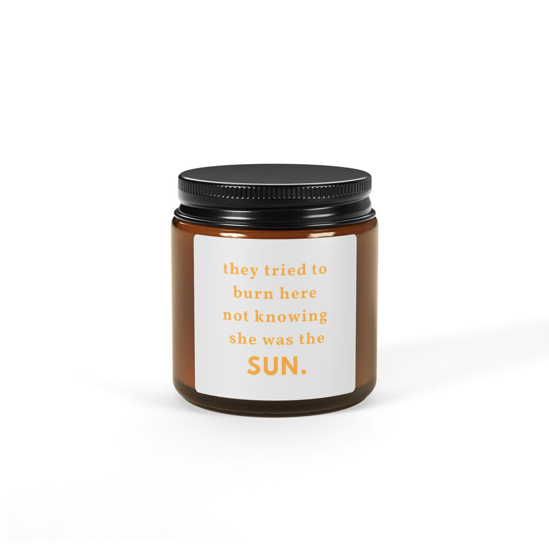 Soy Candle — "She Was the Sun" Amber Jar Scented Candle