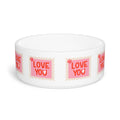 Love You Pet Bowl — Pink Stamp Pattern Dog & Cat Bowl