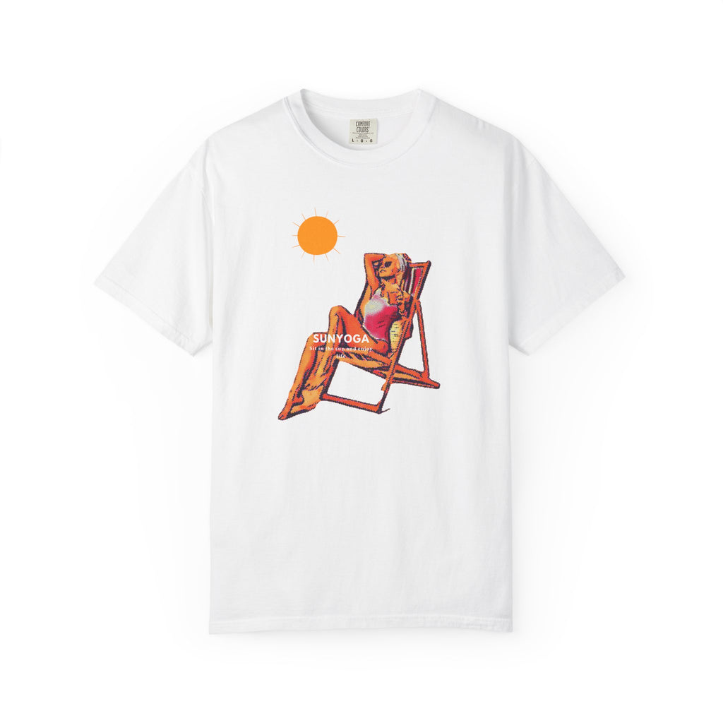 Beach Lounge Graphic T-Shirt — 'Sunkissed' Deck Chair Design